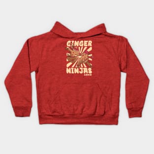 Funny Christmas Ginger Ninjas // Retro Cartoon Ginjas Kids Hoodie